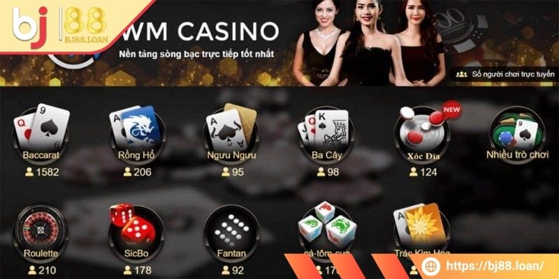 Sảnh WM sở hữu đa dạng trò chơi